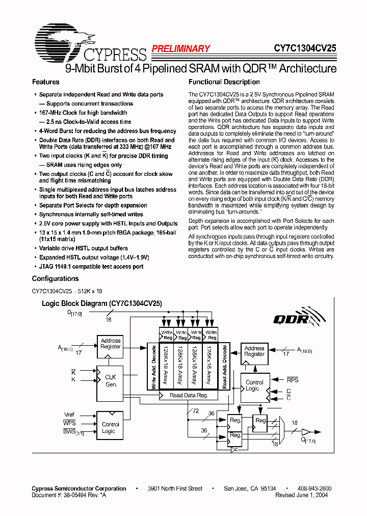 CY7C1304CV25-100BZC_4450951.PDF Datasheet