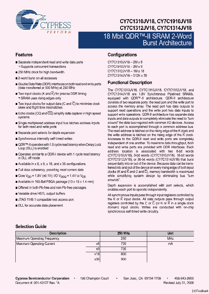 CY7C1314JV18-250BZC_4822523.PDF Datasheet