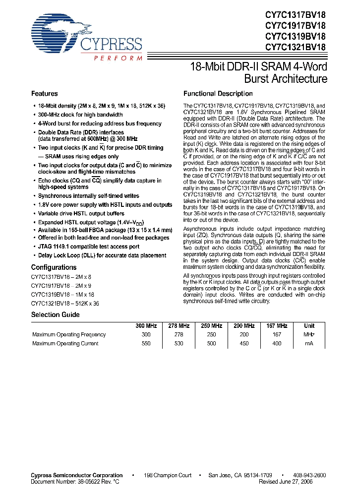 CY7C1319BV18-167BZC_4693024.PDF Datasheet