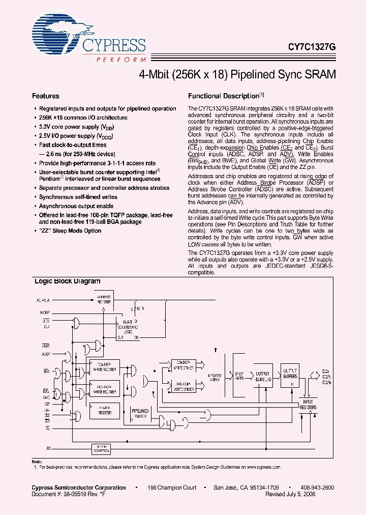 CY7C1327G-133AXC_4188101.PDF Datasheet