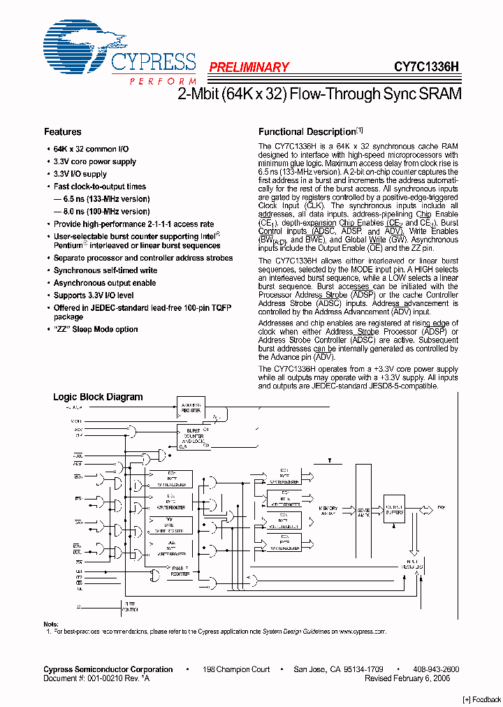 CY7C1336H-100AXC_4707171.PDF Datasheet