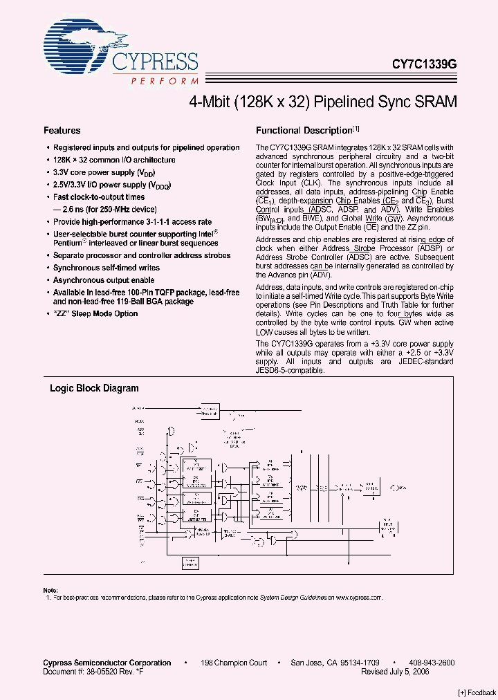 CY7C1339G-133AXC_4438237.PDF Datasheet