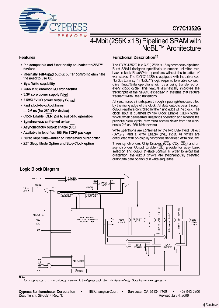 CY7C1352G06_4900619.PDF Datasheet