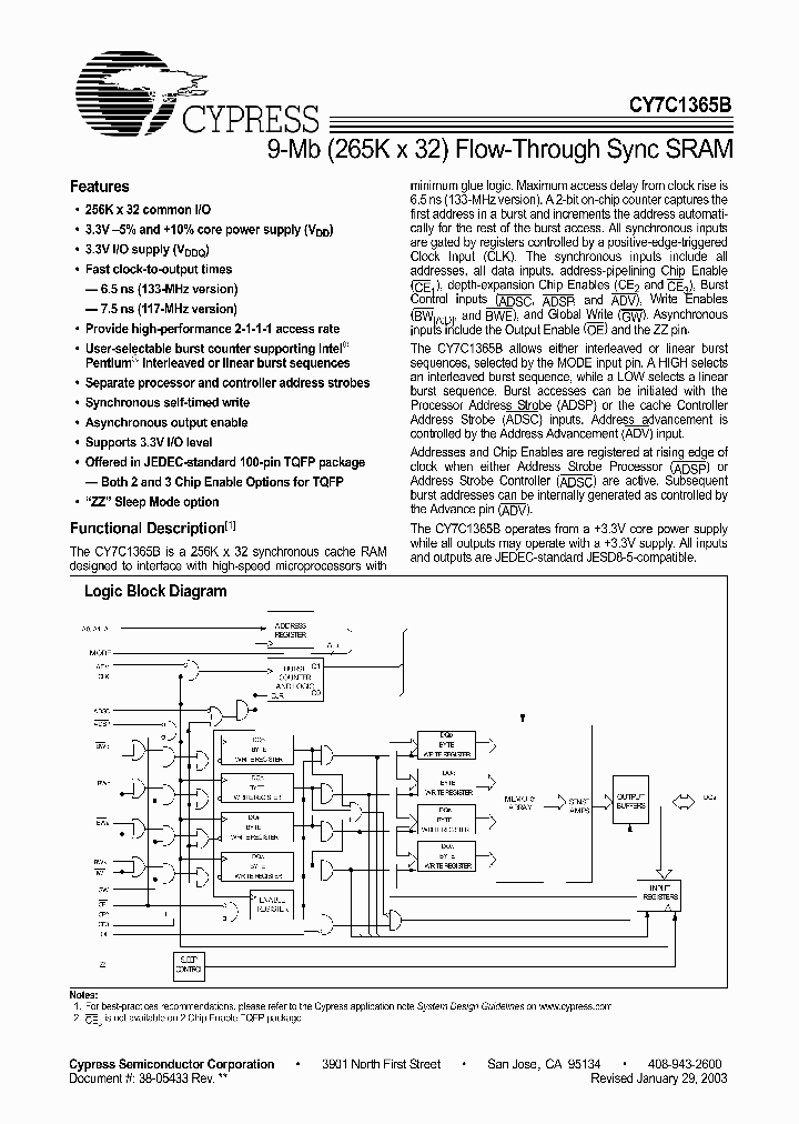 CY7C1365B_4298287.PDF Datasheet