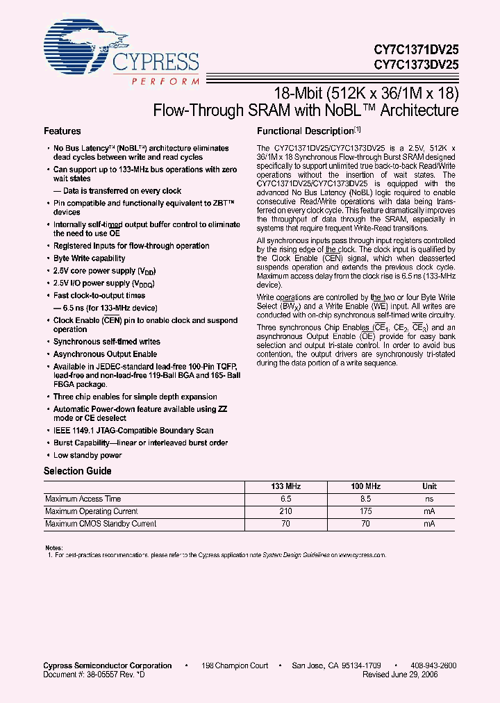 CY7C1371DV25-100AXC_4917078.PDF Datasheet