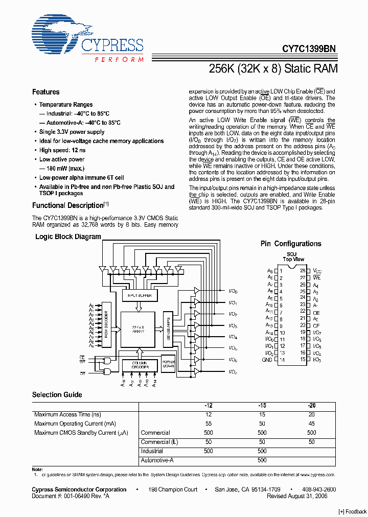 CY7C1399BN-15ZC_4487513.PDF Datasheet