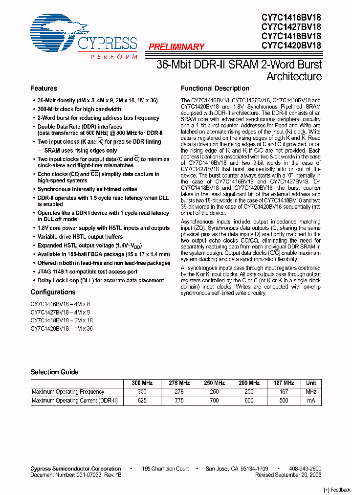 CY7C1418BV18_4917378.PDF Datasheet