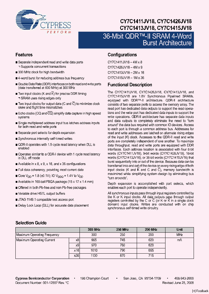CY7C1426JV18-200BZXC_4487479.PDF Datasheet