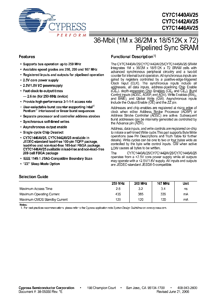 CY7C1442AV25_4182379.PDF Datasheet