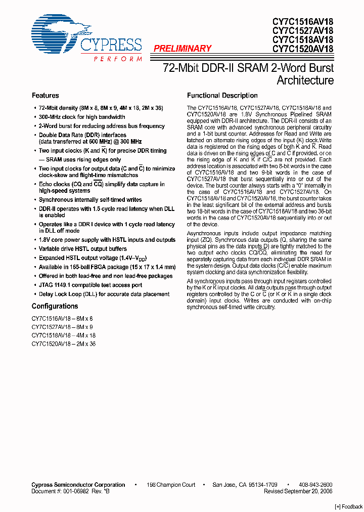 CY7C1520AV18_4519734.PDF Datasheet