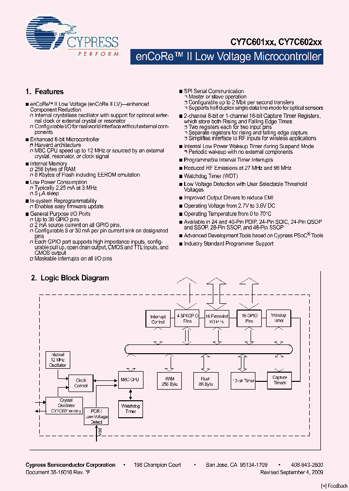 CY7C601XX0909_4914279.PDF Datasheet