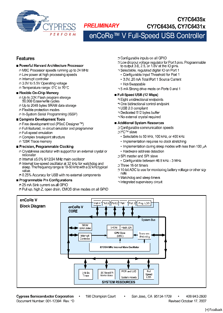 CY7C6435X_4780067.PDF Datasheet
