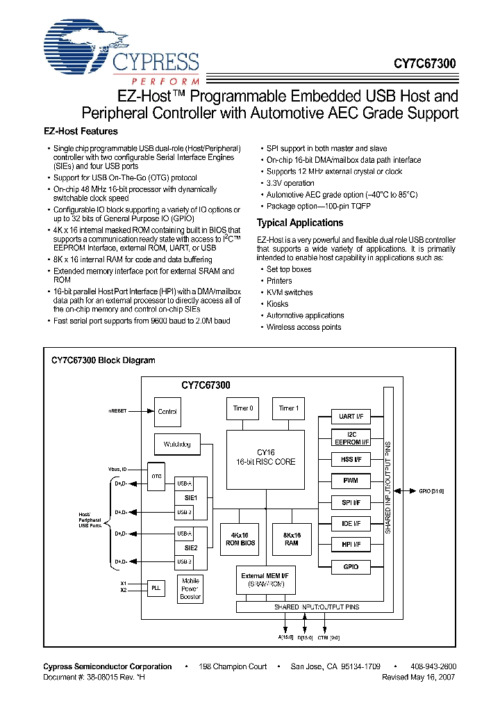 CY7C67300-100AXA_4174787.PDF Datasheet