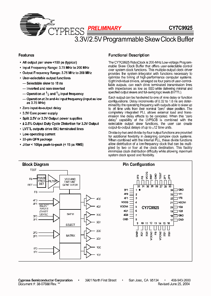 CY7C9925_4355685.PDF Datasheet