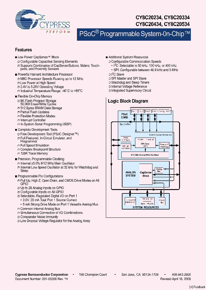 CY8C20000-12LFXI_4521003.PDF Datasheet