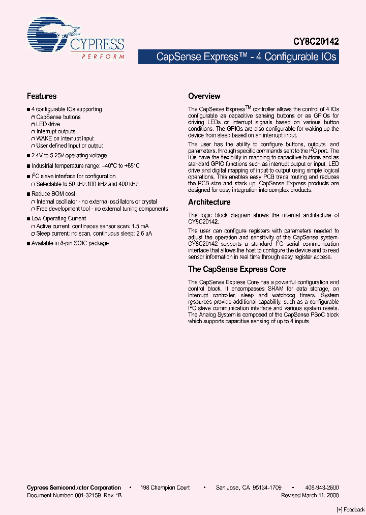 CY8C20142_4249470.PDF Datasheet