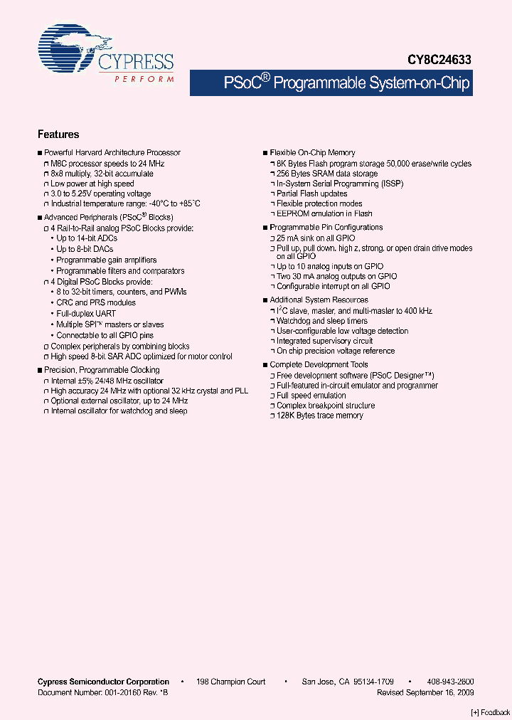 CY8C24633-24PVXI_4611427.PDF Datasheet