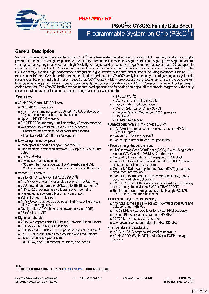 CY8C5246LTI-029_4525458.PDF Datasheet