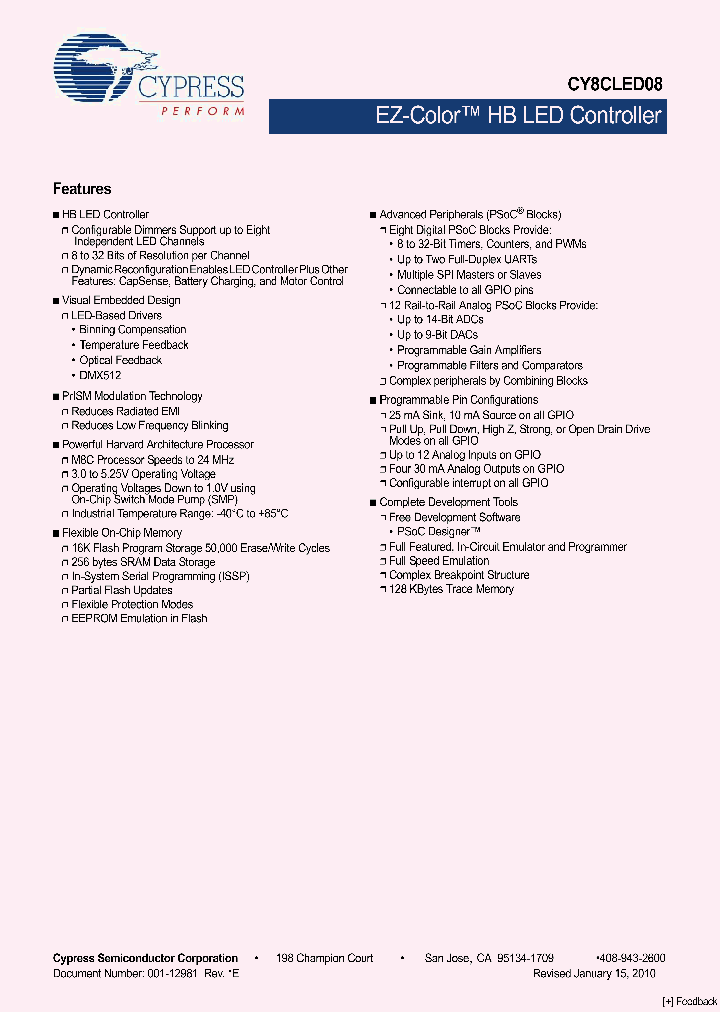CY8CLED08-28PVXI_4586552.PDF Datasheet