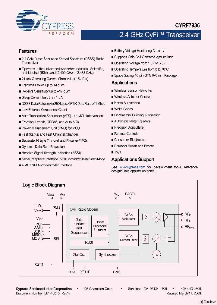 CYRF7936-40LTXC_4613200.PDF Datasheet