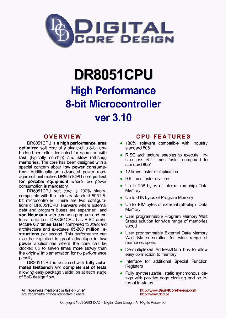 DR8051CPU_4713140.PDF Datasheet