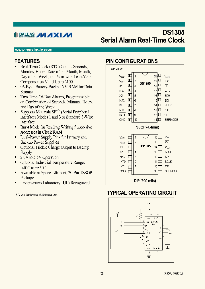 DS1305EN_4780132.PDF Datasheet