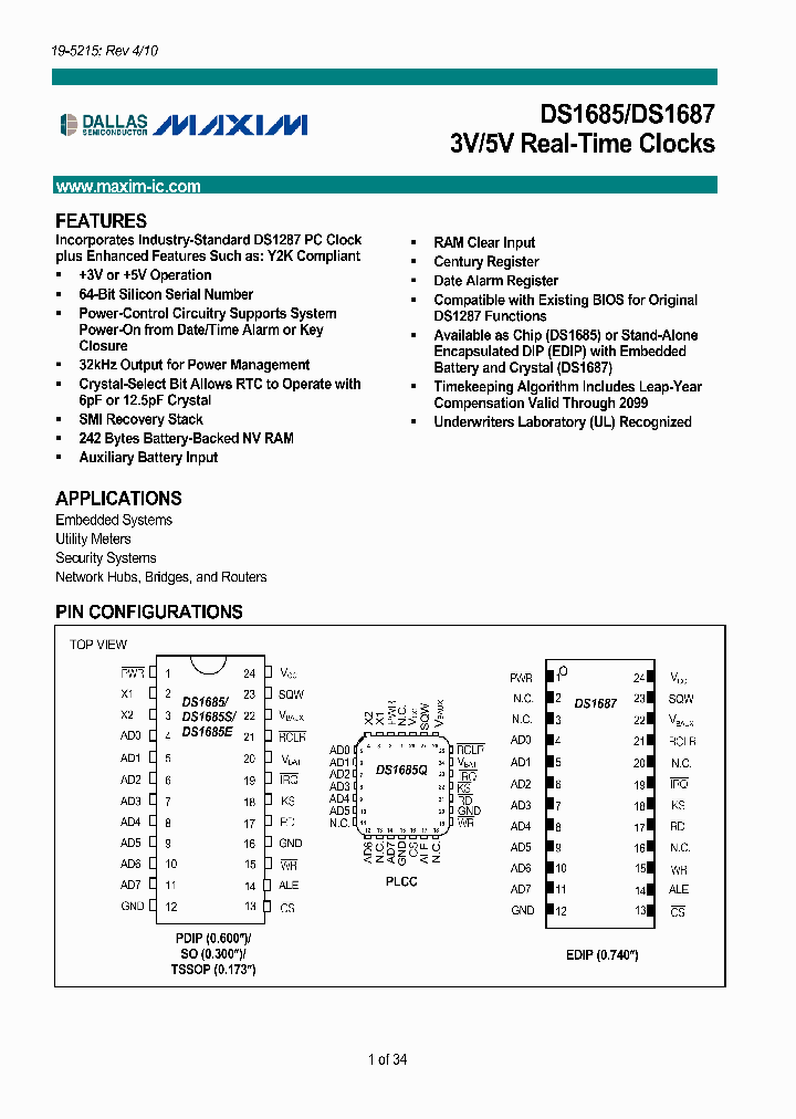 DS1685QN-5_4549297.PDF Datasheet