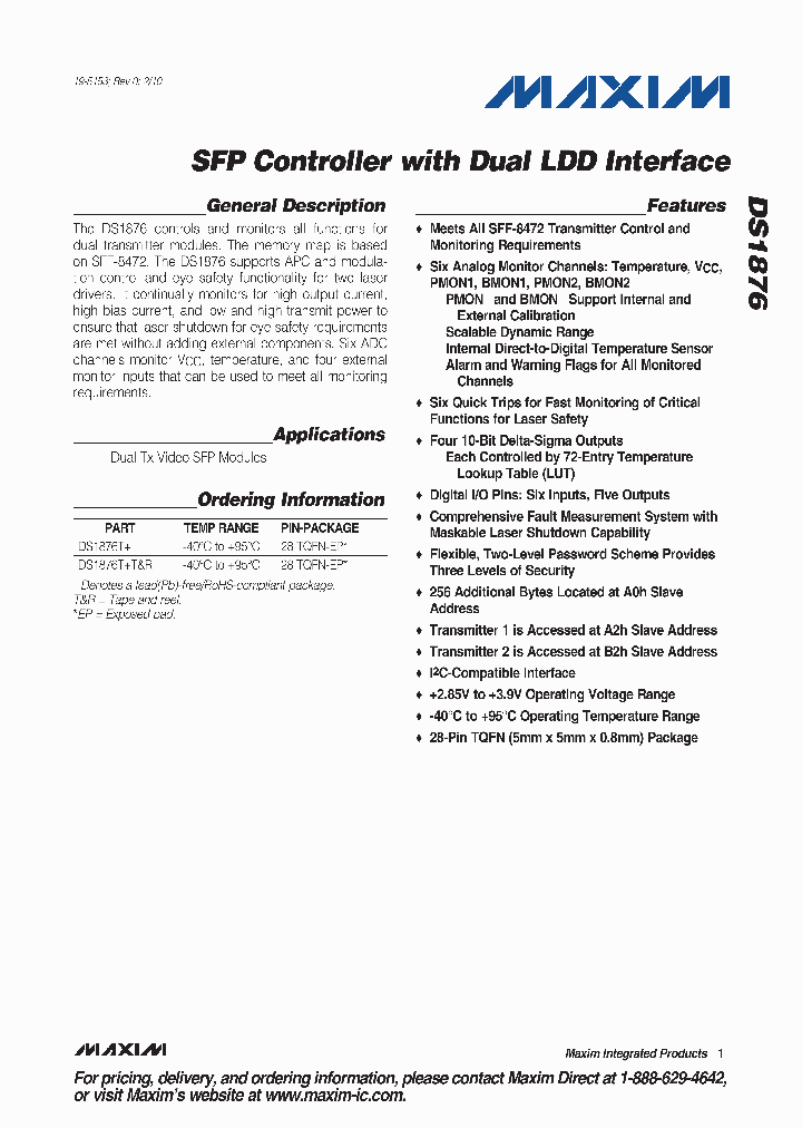 DS1876_4725864.PDF Datasheet
