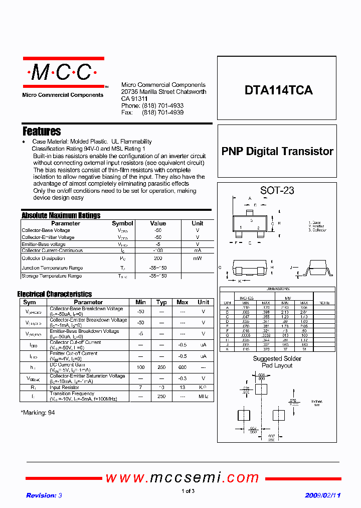 DTA114TCA_4781149.PDF Datasheet