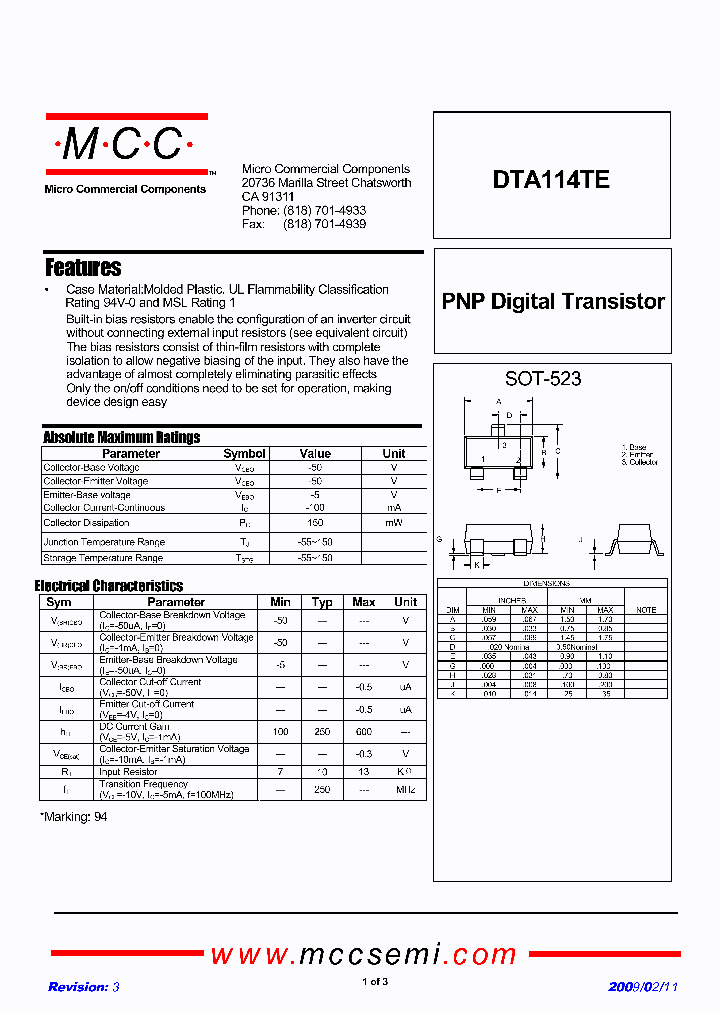 DTA114TE_4781152.PDF Datasheet