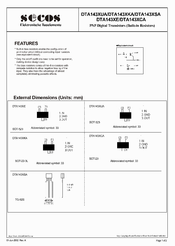 DTA143XKA_4664668.PDF Datasheet