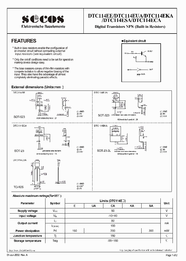DTC114ESA_4506487.PDF Datasheet