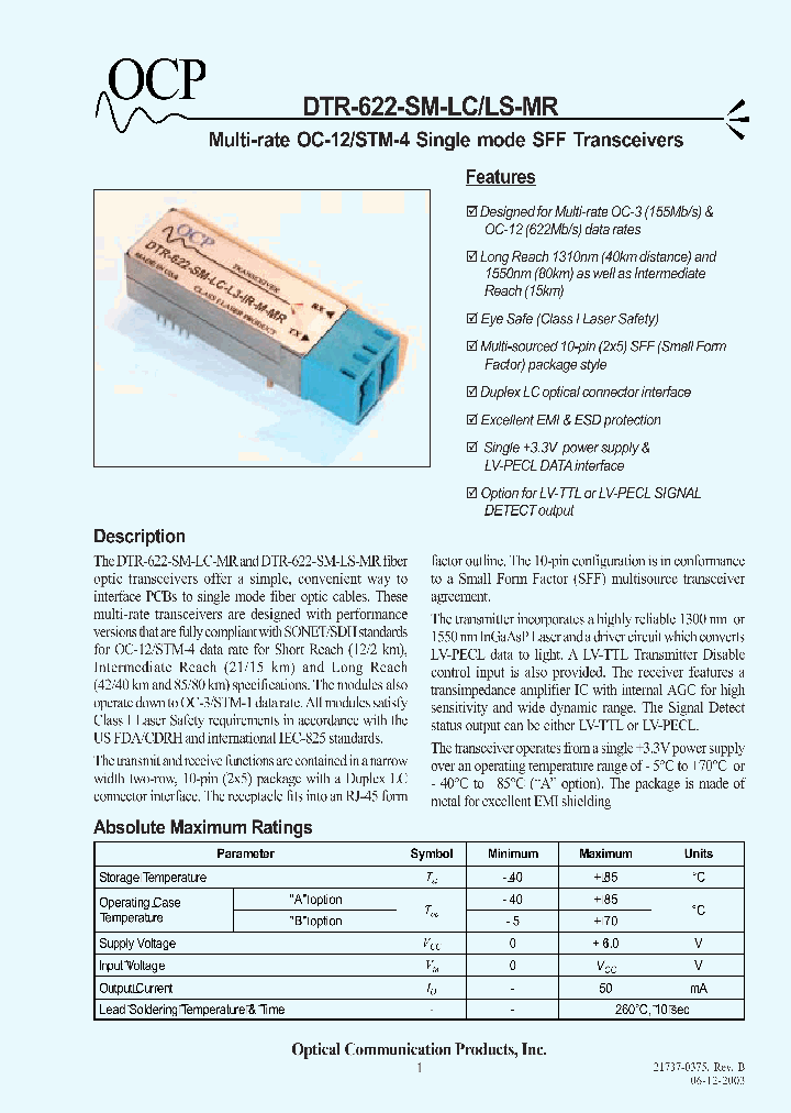 DTR-622-SM-LC-A-HP-IR_4464625.PDF Datasheet