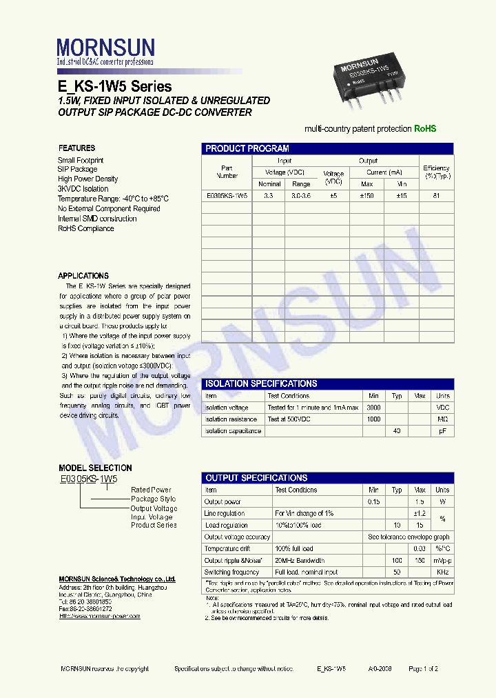 E0305KS-1W5_4405102.PDF Datasheet