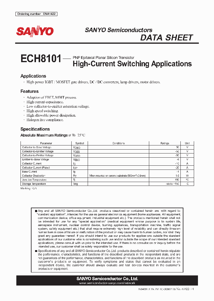 ECH8101_4644165.PDF Datasheet