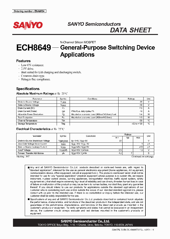 ECH8649_4694355.PDF Datasheet