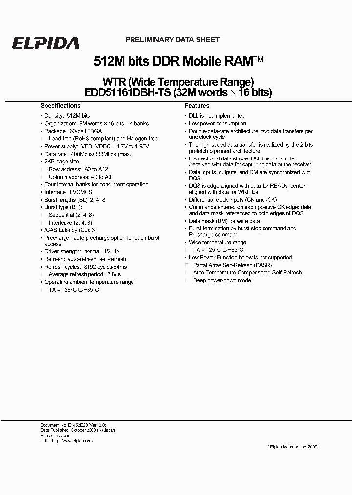 EDD51161DBH-5BTS-F_4639248.PDF Datasheet