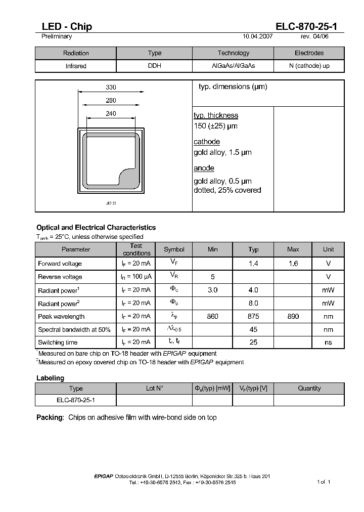 ELC-870-25-1_4578082.PDF Datasheet