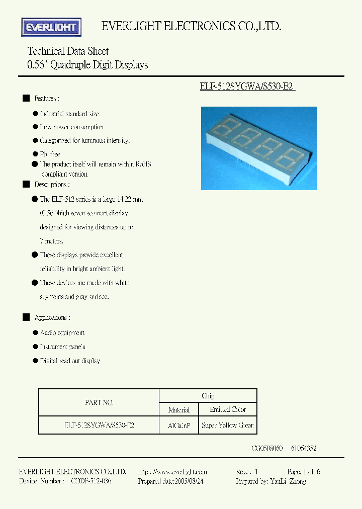 ELF-512SYGWA_4723121.PDF Datasheet