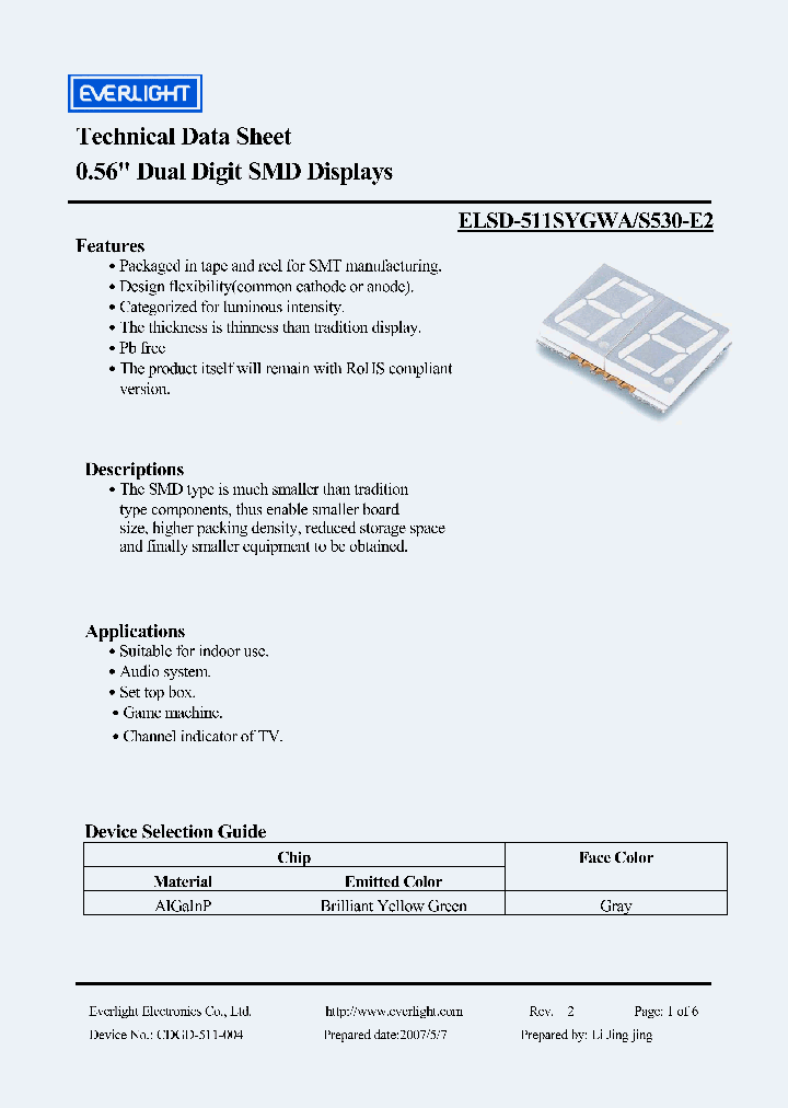 ELSD-511SYGWA_4240916.PDF Datasheet