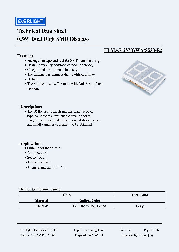 ELSD-512SYGWA_4240918.PDF Datasheet