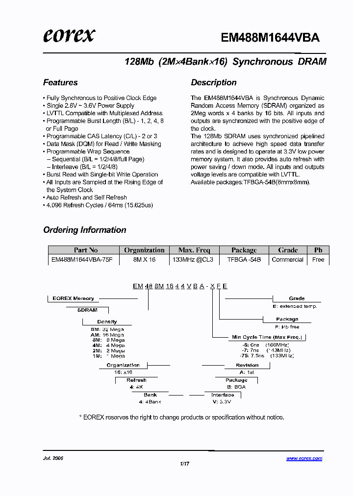 EM48AM1644VBA-6FE_4193545.PDF Datasheet