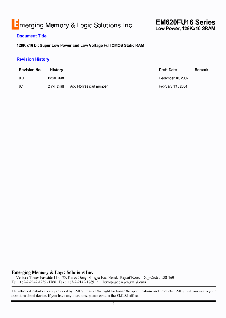 EM6160FV16CW45LL_4197631.PDF Datasheet