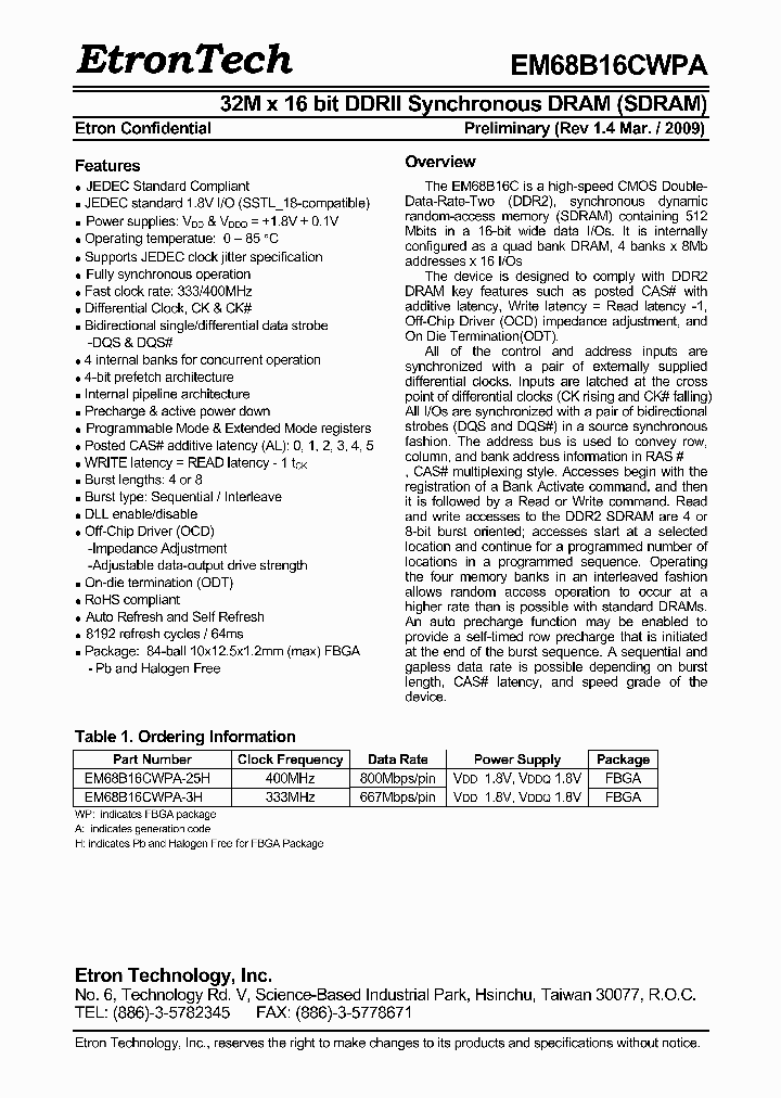 EM68B16CWPA_4686051.PDF Datasheet