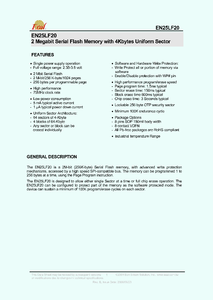 EN25LF20-75GIP_4694418.PDF Datasheet