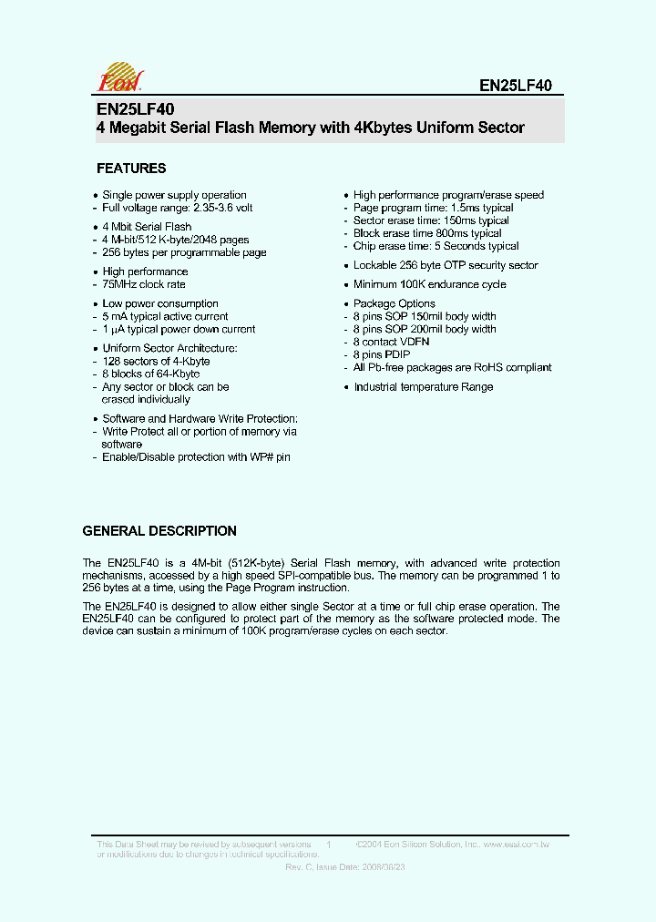 EN25LF40-75GI_4407002.PDF Datasheet