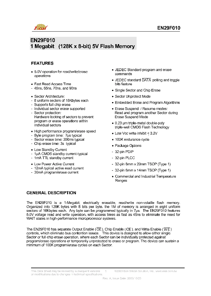 EN29F010-45TCP_4581525.PDF Datasheet
