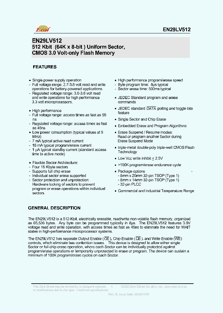 EN29LV512-45RSIP_4573112.PDF Datasheet