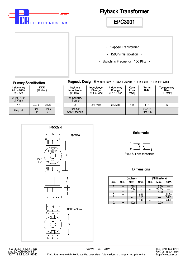 EPC3001_4722147.PDF Datasheet