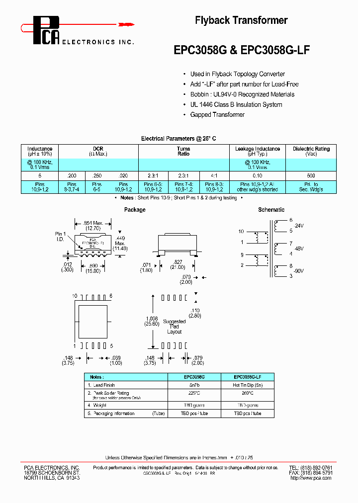 EPC3058G-LF_4722124.PDF Datasheet